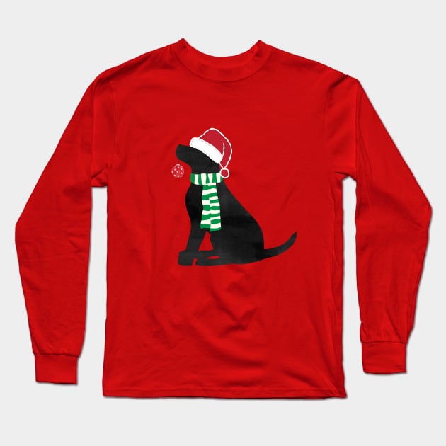 Christmas Black Lab Holiday Dog Long Sleeve T-Shirt by EMR_Designs